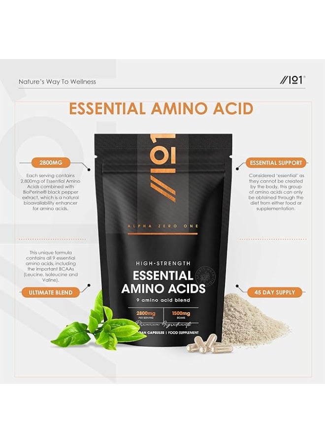 ALPHA01 Essential Amino Acids 2800 mg with BioPerine® – 180 Vegan Capsules – Made in UK – Use for Muscle Recovery & Energy Support - Image 2